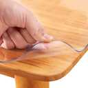 Custom Multi-Size 1.5mm Thick Clear PVC Table Cover Protector 28x48 Inch Plastic Tablecloths Wipeable Desk Topper Cover Protector for Wood Dining Furniture Glass Coffee End Side Tabletop Durable