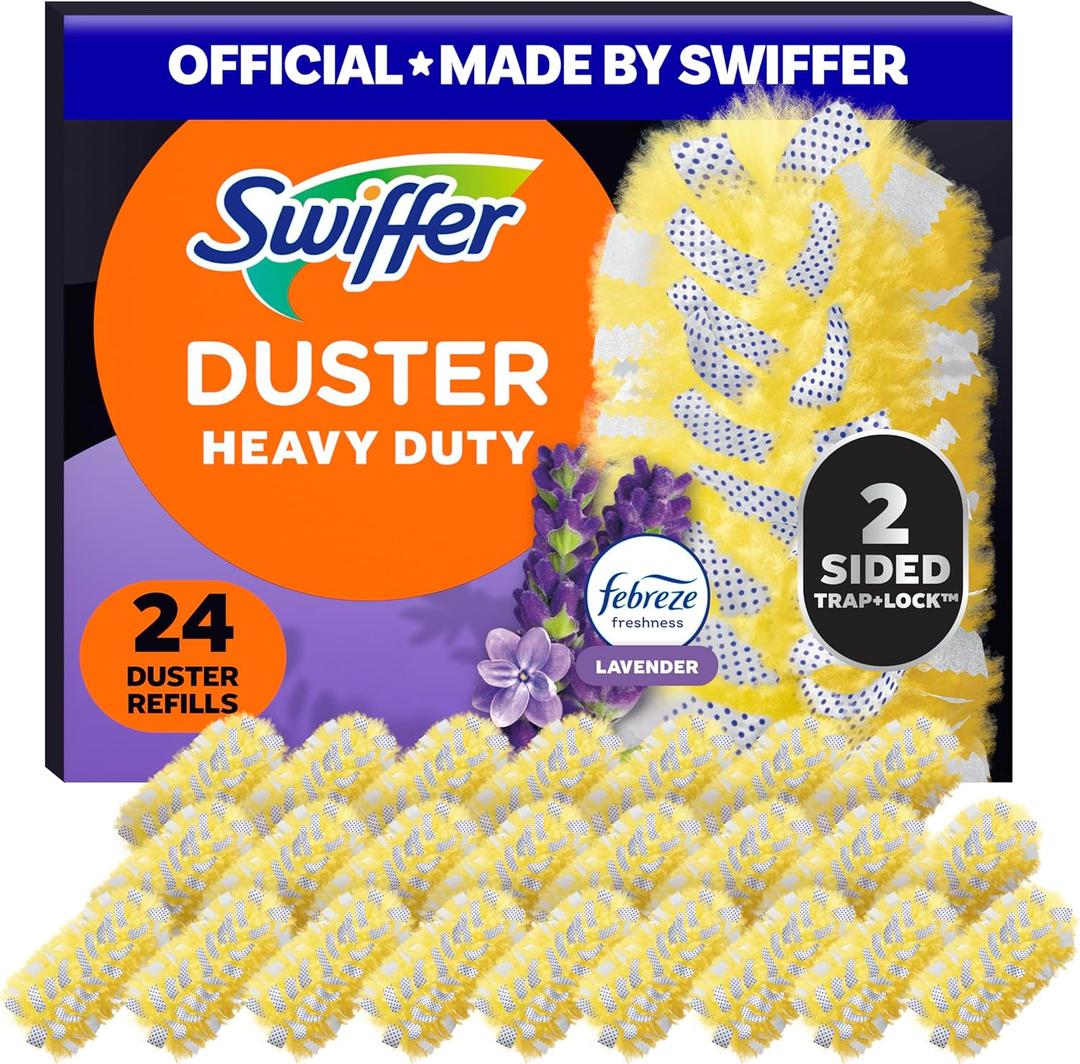 Swiffer Dusters Heavy Duty, Multi-Surface Duster Refills for Cleaning, Lavender, 24 Count (4 Packs of 6)
