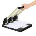 Heavy Duty 3 Hole Paper Punch,150 Sheet Capacity,Ergonomic Handle, Large Capacity Tray and Durable Metal, for Office, Home & Print Shop Use,Replaceable Cutter Head