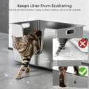 Enclosed Stainless Steel Cat Litter Box 13.8 High Sides, Extra Large Litter Box for Big Cats, XL Metal Kitty Litter Pan Pet Toilet with Wheels for Easy Mobility, Anti-Leakage, Non-Sticky, Easy Clean, Size: 22.8"L x 14.9"W x 13.8"H