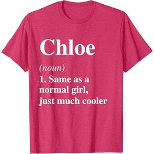 Chloe Definition Name Cool Funny Personalized Birthday T-Shirt, Red Heather, M