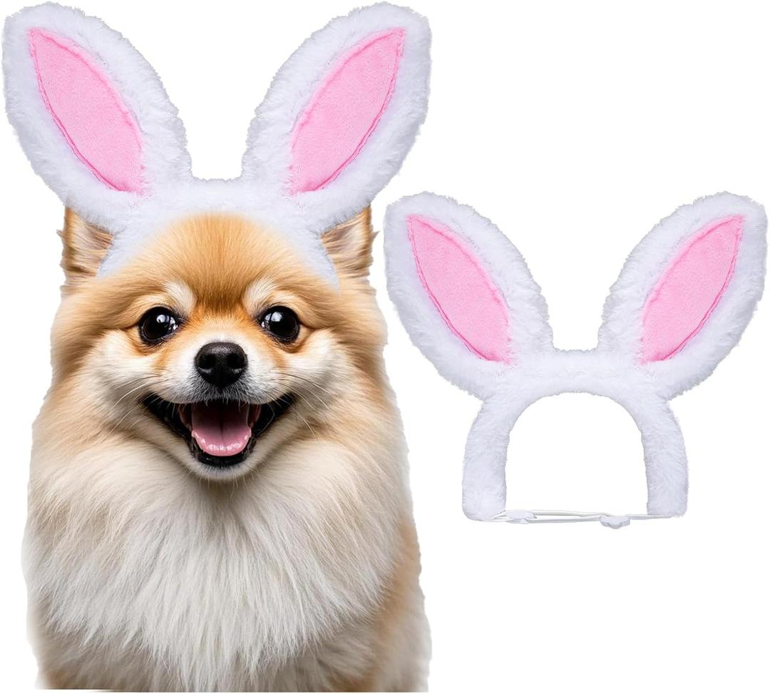 2 x Dog Easter Bunny Ears Costume Headband, Puppy Easter Outfit, Cute Pet Head Accessories for Halloween Party Headwear Supplies (Pink, Small)