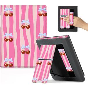 CoBak Stand Case for 7" Kindle Paperwhite 12th Gen 2024 and Kindle Colorsoft with Hand Strap - Compatible with iPhone MagSafe, for Samsung/Belkin/Anker Wireless Charging Pads, Durable, Auto Sleep Wake