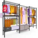 Heavy Duty Clothes Rack, Portable Closets with 6 Rods & 6 Shelves