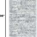 Soalmost Washable Runner Rug, 2'6" x 8' Non-Slip Kitchen Vintage Foldable Hallway Runners for Entryway, Laundry, Bedroom, Grey
