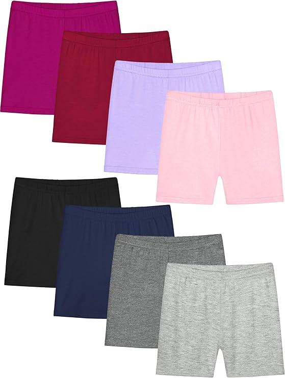 Resinta 8 Pack Girls Bike Cartwheel Shorts Toddler Under Dress Dance Short Kids Biker Safety Shorts Multi-Color
