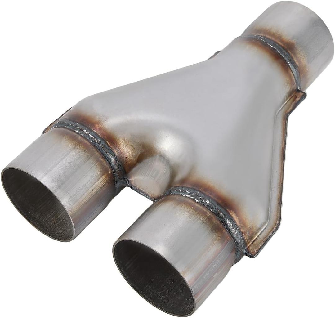 409 Stainless Steel Diesel 2.25''inlet/2.25''outlet Exhaust Y-Pipe, 2.25 Inch Single/2.25 Inch ID Dual Pipe 10" Overall Length