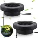 Treela 2 Pcs Fabric Floating Plant Pot Small Floating Water Garden Pond Planter Baskets Floating Soft Soil Plant Corral Black Waterproof Aquatic Plant Flower Islands (13.7 Inch)