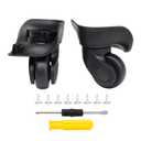 1 Pair of Suitcase Replacement Wheel PVC and Metal 360 Rotating Suitcase Caster Black (W041)