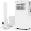 Garvee 8000 BTU Portable Air Conditioners,Up to 350 Sq.Ft. Remote Control 48dB Portable AC Unit, Dehumidifier, Fan, Sleep, 24H Timer&Installation Kit, DOE Certified, Ceer 6.2,White+White Panel
