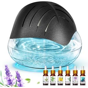 Water Based Air Purifier for Home with Essential Oil Diffuser and Humidifier Function, Rainbow Air Washer with LED Night Light, Freshener for Smoke and Pet Odors, Includes 6x10ml Essential Oils