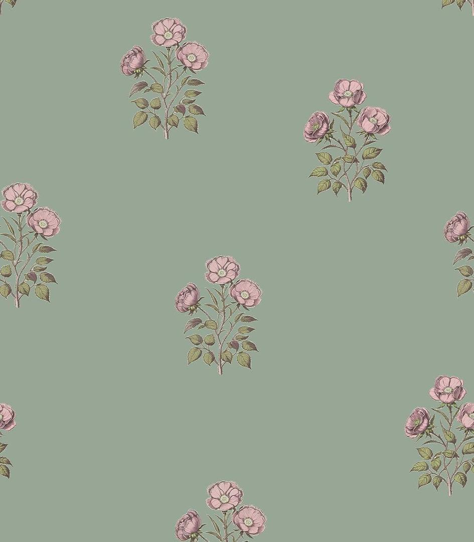 Vintage Floral Peel and Stick Wallpaper Green Boho Contact Paper Renter Friendly Bedroom Cabinets Countertops Contact Paper Removable Self Adhesive Wall Decor - 17.3"78.7"