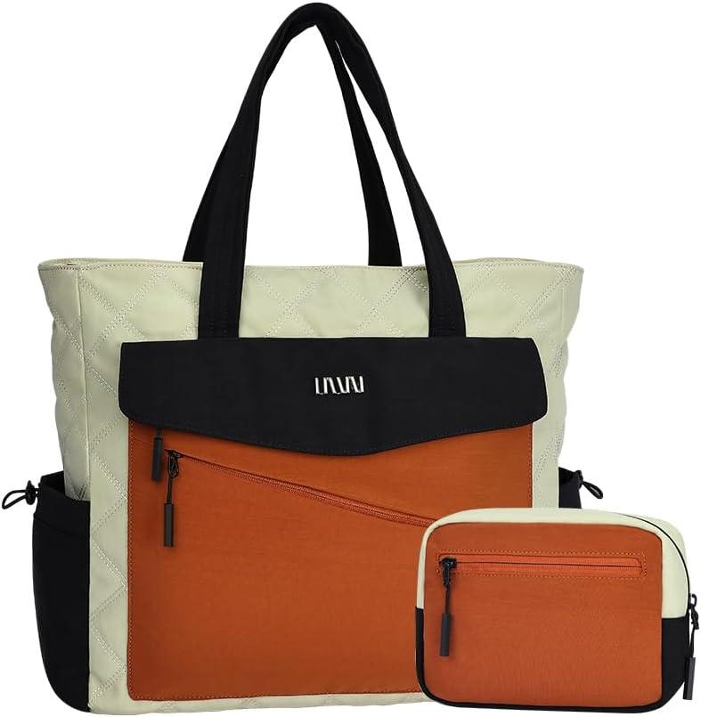 Women's Travel Tote Bag - Large Capacity Single Shoulder Carry-On, Lightweight Weekender Organizer for Work & Travel (Apricot-brown)