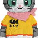 Cute Tuxedo Cat Animal Micro Building Blocks Set (16879Pieces), Big Cat Building Blocks Kit.Cat Lover Gifts for Adults and Kids,Boys & Girls Age 8+