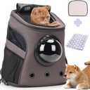 LOLLIMEOW Large Pet Carrier Backpack, Bubble Backpack Carrier for Fat Cats and Puppies,Airline-Approved(Grey)