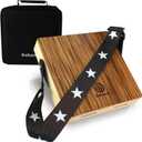 BAHAMUT Travel Cajon Drum -Zebrawood Small Portable Cajon with Strap and Bag, Rich Bass and Bright Treble Sounds, Ideal Gift Drum Box for All Skill Levels