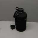 1 Gallon Water Bottle Insulated | Thickened Stainless Steel Vacuum Metal Water Jug | Portable Sports Large for Gym and Hiking with Straw, Carrier Bag, Handle Strap | BPA-Free 128 oz (Advanced Black)