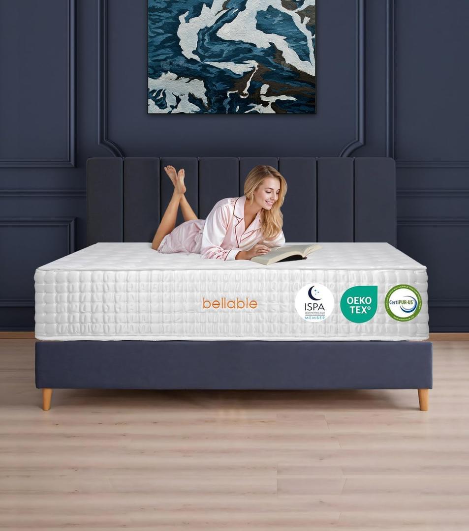 Full XL Mattress, 14 Inch Hybrid Full Mattress in a Box with Cooling Gel Memory Foam & Pocket Springs, Medium Firm for Pressure Relief, Motion Isolation, Back Neck Pain Relief, 54x80 Mattress