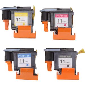 SIXRUN Printer Head, Printer Accessories, 4 Pcs Printhead Printer Magenta Black Cyan Yellow Print Replacement for HP 100 110 111 500 510 800 813 850