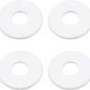 Wall Split Flange Escutcheon Plate for 1.3 Inch 4Pcs White, ABS Round Hole Cover, 3.74 Inch Self-Adhesive Pipe Cover, Water Pipe Wall Hole Decoration for Laundry Bathroom Kitchen
