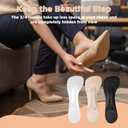 3/4 High Heel Cushion Insoles, Self-Adhesive Arch Support Inserts for Flat Feet and Arch Pain Relief, Gel Shoe Inserts for Sandal, Flats and High Heels (2 Pairs, Beige+ Black, Women's 5-8.5)