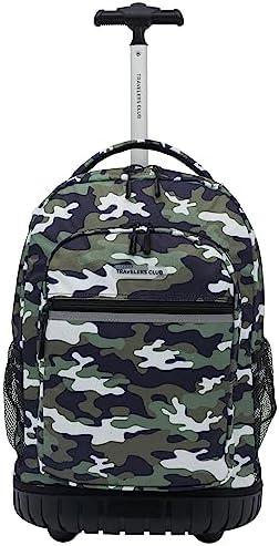 Travelers Club Rolling Backpack, Camo, 18 Inch