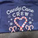 Christmas Candy Cane Heart Holiday Family Matching Pajama PJ T-Shirt M, Navy Blue