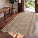Entryway Runner Rug 3x5, Non Slip Washable Entry Mat Fit Under Door, Thin Soft Low Pile Carpet Area Rugs for Laundry Kitchen