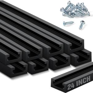 Zonon 8 Pack 24 Inch Double-cut Profile Universal T Track with Predrilled Mounting Holes, Aluminum T Track with Screws for Woodworking Jigs and Fixtures, Drill Press Table, Router Table, Workbench