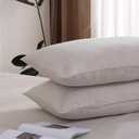 100% French Linen Pillowcase Set of 2, Breathable Envelope Closure Soft Linen Pillow Cover,Soft Luxury Hotel & Home Use, Gift