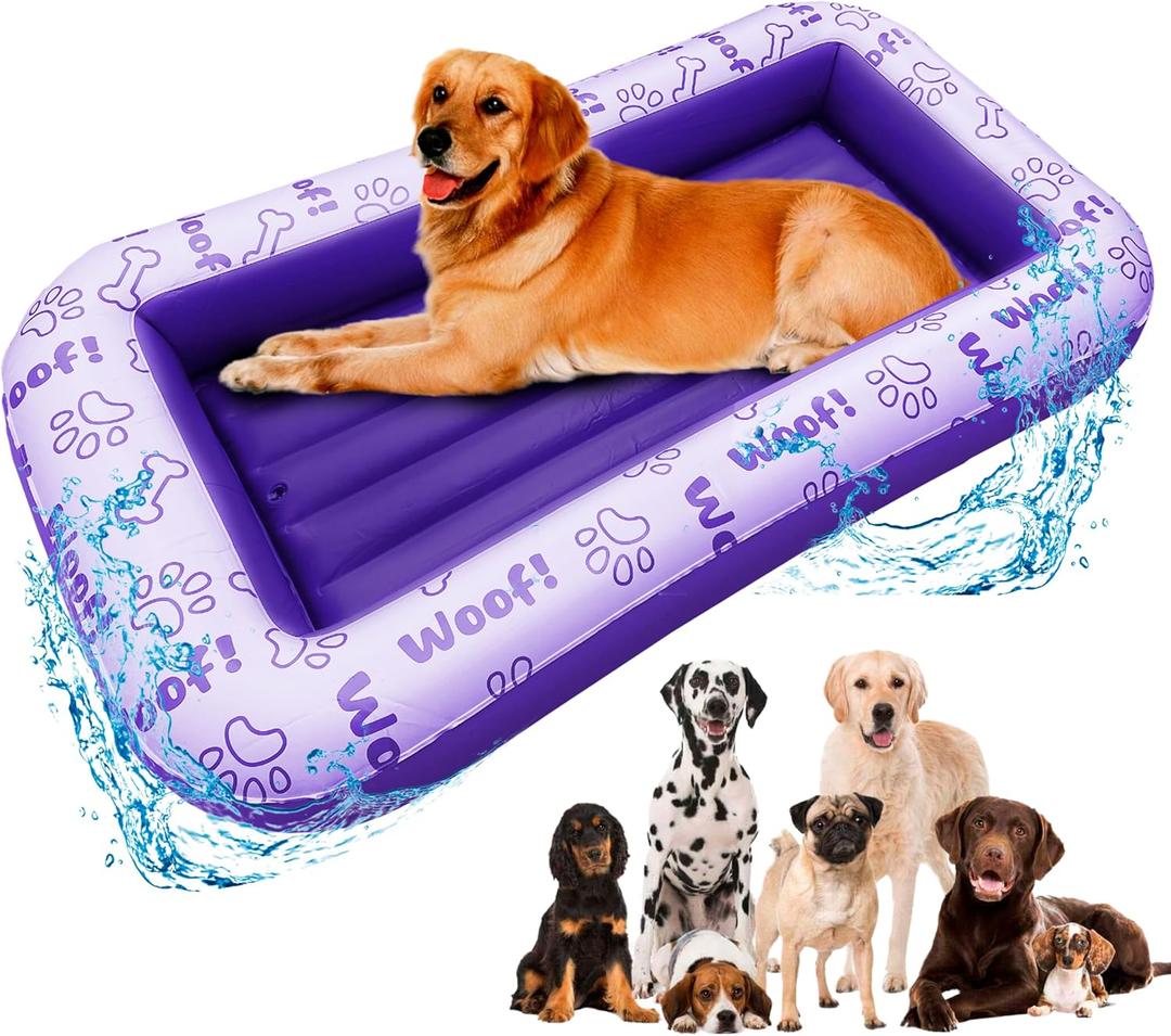 Schwimmer Dog Pool Float  Premium Pool Float for Large Dogs up to 220lbs  Durable & Inflatable Dog Raft for Pool, Lake & Beach  Comfortable & Safe Floating Mat for Summer Fun - Dog Floatie (PURPLE)