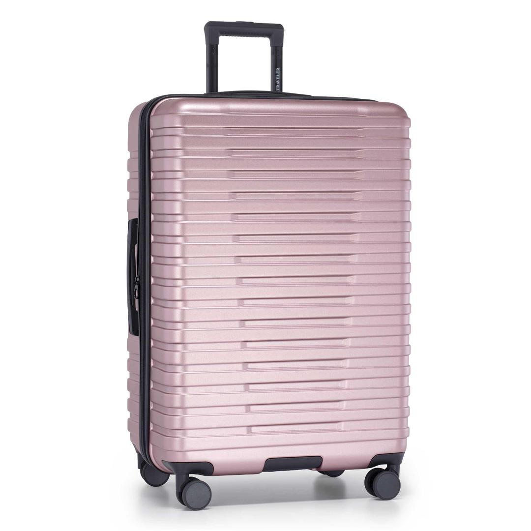U.S. Traveler Boren Expandable Hardside Rugged Travel Luggage with 8 Spinner Wheels, Orchid, Checked-Large 30-Inch