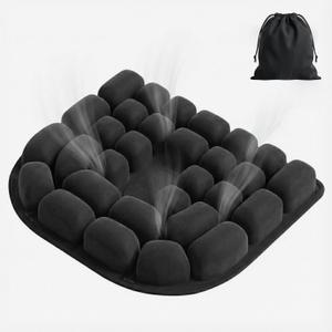 Inflatable Travel Seat Cushion for Airplane - Portable Air Pad with Built-in Pump for Long Flights & Car Rides - Ergonomic Tailbone Pain Relief for Office Chair, Wheelchair, Stadium