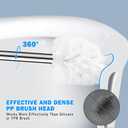 Toilet Brush and Holder, 2 Pack Toilet Brush with 304 Stainless Steel Long Handle, Toilet Bowl Brush for Bathroom Toilet-Ergonomic, Elegant,Durable (White)