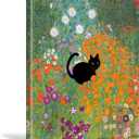 Asunygirl Cat Art Wall Canvas Decor - Monet Black Cat Poster, Vintage Garden Wall Art Prints for Colorful Living Room, Bedroom, Kids Room - 16x24 Inch
