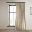HPD Half Price Drapes Signature Plush Extra Wide Velvet Blackout Curtains for Bedroom (1 Panel), 100"W X 96"L Hotel Black Out Curtains for Living Room, Thermal Insulated Blackout Curtains,Angora Beige