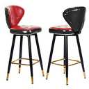 ［Jinsinan］ Red bar stools: 360-degree Swivel bar Stool with backrest, bar Stool with Back, Suitable for bar, Home bar, Small Cafe, Restaurant Counter Height bar Stool, Red bar Stool Set of 2.