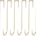 Hotop 15 Inch 6 Pcs Wreath Hangers for Front Door Over The Door Hanger Hooks Steel Wreath Doors Hangers Clothes Towel Hooks Holder for Christmas Halloween Front Decorations Welcome Sign(Champagne)