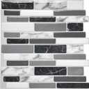 Art3d 12"x12" Peel and Stick Backsplash Tile for Kitchen, Marble Grey (6-Sheet) (Gray)