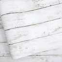 Abyssaly White Gray Wood Contact Paper 35.4 in X 118 in Self-Adhesive Removable Peel and Stick Wallpaper Decorative Wall Covering Vintage Wood Panel Interior Film for Home Decoration