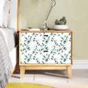 6 x Erfoni Green Leaf Peel and Stick Wallpaper Floral Contact Paper 17.7inch x 118.1inch Vintage Flower Tropical Self Adhesive Removable Wall Paper Bathroom Kitchen Cabinets