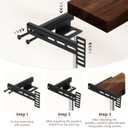 Thickened Headboard Brackets For Metal Bed Frame, Suitable For Double Bed, Standard Beds, Queen Beds, And King Bed, Adjustable Headboard Brackets With Footboard Extension Kit, Matte Black , 2 PCS