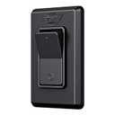 Leisure LED Modern Single SPST On-Off Switch with Bezel, 12-Volt, for RV, Trailer, Camper, with Label Sticker (Black)