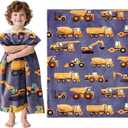 Wajade Kids Construction Truck Blanket for Boys Soft Fleece Kids Blanket for Couch Sofa Bedroom 3D Vehicles Excavator Cars Throw Blanket 50"x60"