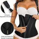 SHAPERX Waist Trainer Corset for Women Tummy Control Sport Girdle Hourglass Waist Cincher Body Shaper with Steel Boned (Black, M)