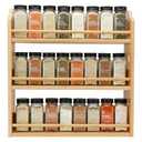 Thalomely 3 Tier Bamboo Spice Rack, Spice Rack Organizer, Seasoning Jars Rack Shelf Spice Organizer for Kitchen Counter or Wall Mounting, Spice Storage Holder with handles, Jars Not Included,Natural
