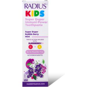 Radius Kids Super Duper Immunity Power Toothpaste 2.5 Oz  Super Duper Bubble Berry Mint  Pack of 1