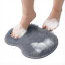 Hands-Free Silicone Foot Scrubber Mat GripCleanse with Suction Cups  Deep Cleaning Foot Brush & Back Massager Pad, Anti-Slip Foot Scrubber Mat for Shower Floor (Gray)