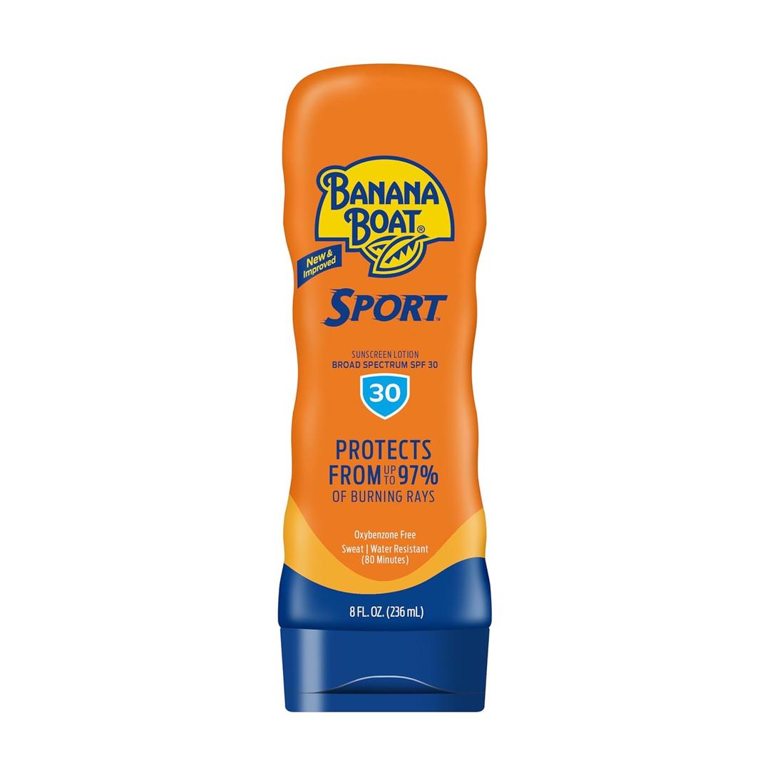 Banana Boat Sport Ultra SPF 30 Sunscreen Lotion, 8oz | Banana Boat Sunscreen SPF 30 Lotion, Oxybenzone Free, Sunblock, Water Resistant, 8oz (8 Fl Oz (Pack of 1))