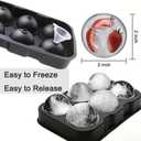 Large Silicone Ice Cube Tray (3-Pack), Easy Release Ice Cube Molds with Lid, 2" Big Ice Cubes Tray - Cocktail, Whiskey Ice Cubes Mold Ice Trays - Black